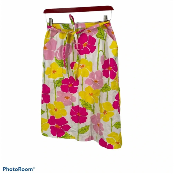 Lilly Pulitzer bright wrap floral skirt pockets 2 - Picture 1 of 4